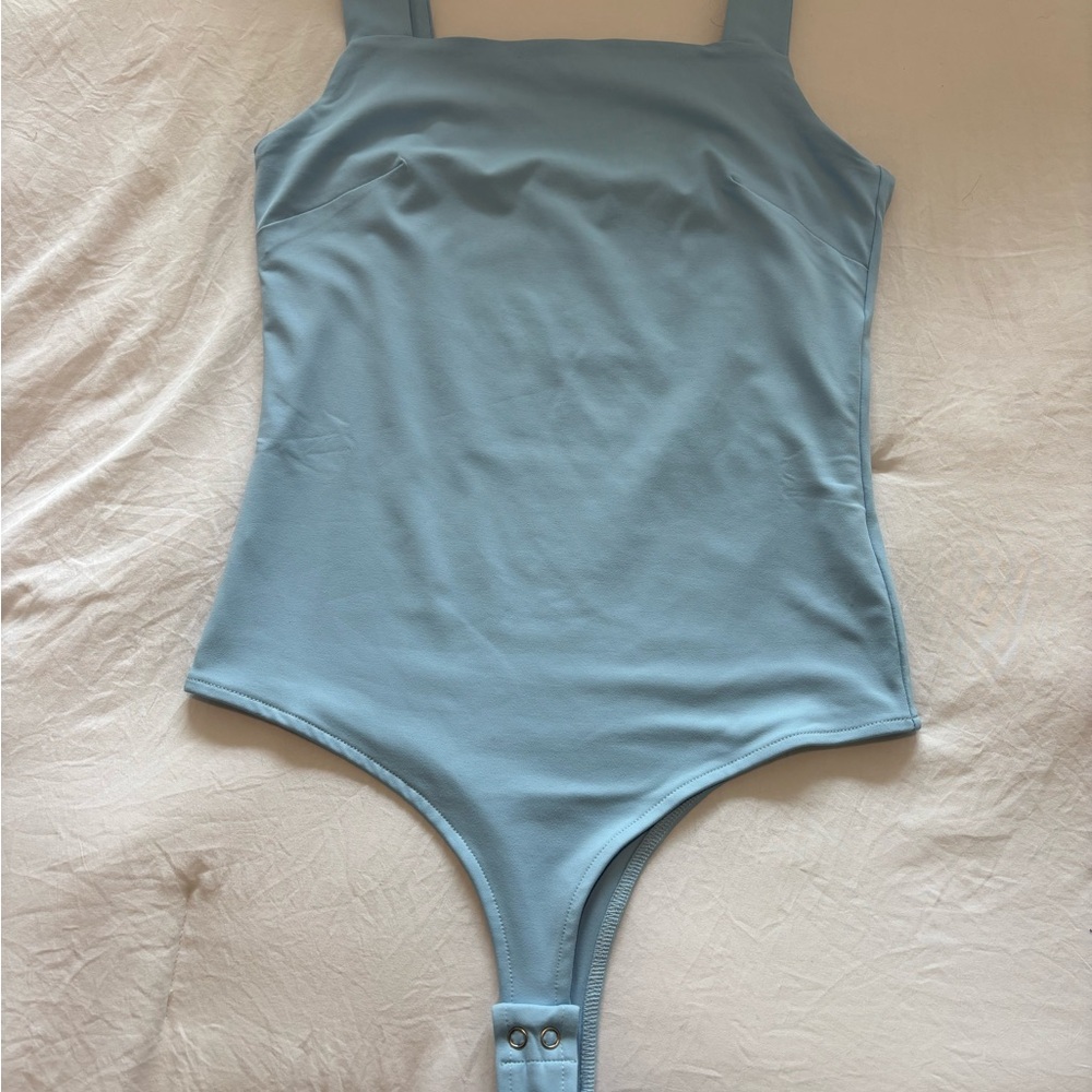 ReoRia Light Blue Square Neck Bodysuit